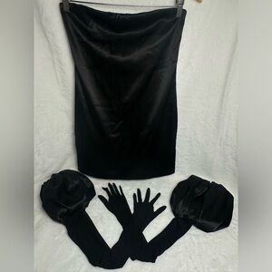 SILK BLACK DRESS - SIZE MEDIUM